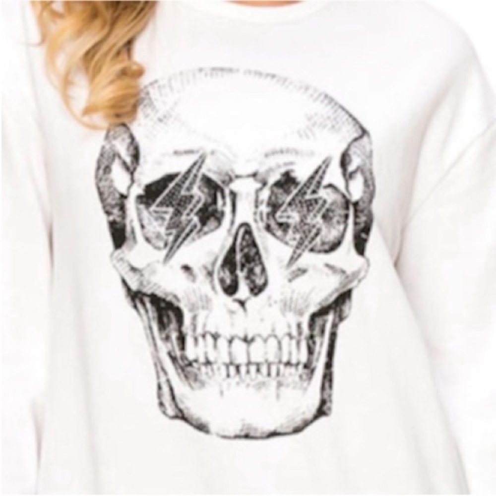VOCAL skull sweatshirt M lightning bolt - Picture 2 of 8